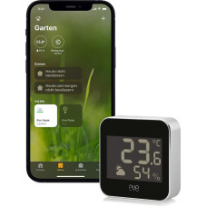 Eve Weather Smart Weather Station, Digital Thermometer and Hygrometer with Weather Trend Display, Humidity and Air Pressure, IPX4 Water Resistance, Display, Wireless, Thread, Apple HomeKit