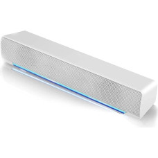 Garsent PC Soundbar Speaker, 3.5 mm USB Wired HiFi Stereo Sound Bar Speaker Boombox with Bass, Home Cinema Speaker for PC Smartphone (White)