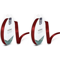 Vaessen Creative Satin Ribbon, Dark Red, 9mm x 10m Double Satin Ribbon, Decorative Ribbon, Gift Ribbon, Fabric Ribbon for Wedding, Christening and Birthday Gifts (Pack of 2)