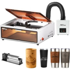 Creality Falcon A1 10W Laser Engraver White with Rotary Roller Pro Kit & YW45 Smoke Extractor, Closed CoreXY System, 600mm/s, HD Camera, Material Detection, 381 x 305 mm