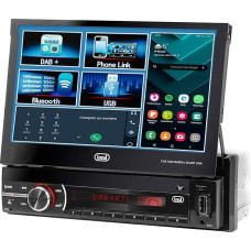 Trevi MDV 6380 DAB Wireless Car Radio with DAB, DAB+ and FM 200 W, 7 Inch Touchscreen Display, Wireless, USB, SD, AUX-IN, Includes DAB Antenna, Android Mirror Link Function, Colourful RGB Lighting