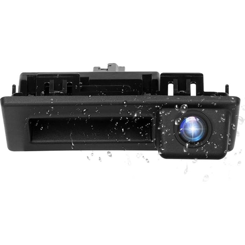 CAMECHO Car Reversing Camera for VW Passat Tiguan Jetta Sharan Lavida Skoda for Audi A4L A3 S3 Q7, AHD 170 Degree Wide Angle Night Vision 720P License Plate Lamp Reversing Camera