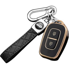 ontto Car Key Case Key Cover Fits Renault Kwid Traffic Symbol Dacia Sandero Logan Duster 2016-2018 Remote Control Accessories Key Fob TPU Protective Case Key Case Black