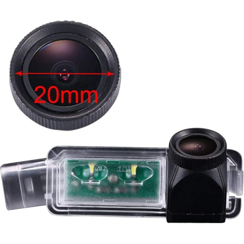 20 mm HD Lens Waterproof Car Reversing Camera License Plate Light Camera for VW Golf5/V/Golf7 MK7/VII/Passat CC/Skoda Scirocco/Seat Leon/Seat Leon 5F/Lamando/Limouine 2005-2008