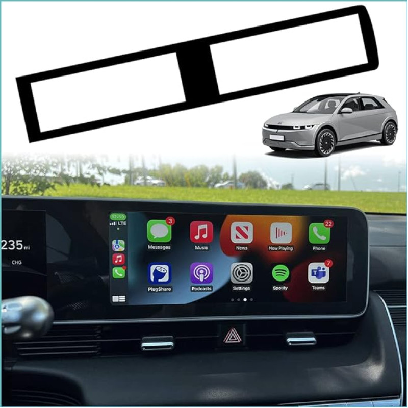 BestEvMod Screen Protector for Ioniq5, Accessories, Navigation, Touchscreen, Pretzel, Compatible with Hyundai Ioniq5 2022 Accessories (LHD) (Gloss Black-Bezel Only)
