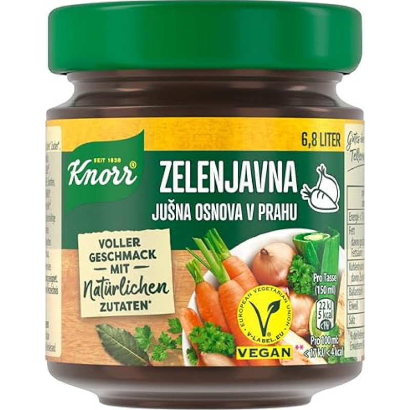 Knorr Vegetable Broth in Glass with Full Flavour and Natural Ingredients 136 g