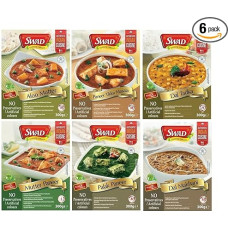 6 x Indiškas paruoštas mišinys, 280 g, iš Indijos, Tikka Mother Paneer Curry Dal Palak Makhani