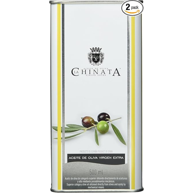 La Chinata Aceite de Oliva Virgen Extra Lata Grande Virgin alyvuogių aliejus patrauklioje skardinėje 2 x 500 ml pakuotėje