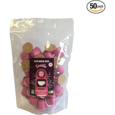 CAPSUL&BIO Schwarztee Bio-Vanille - Kapseln kompatibel mit Nespresso® – zertifiziert von Ecocert – 50 biologisch abbaubare Kapseln – 100% pflanzlich, ohne Aluminium