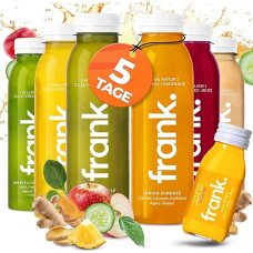 Frank: 5 dienų sulčių terapijos pradžiamokslis - 30 šalto spaudimo, veganiškų sulčių po 330 ml, 5 ekologiški imbiero šūviai, 1 žolelių arbata, ideali šviežių vaisių ir daržovių pasninko terapija, aukščiausios kokybės, įskaitant.