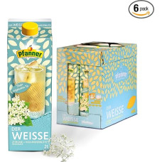 Pfanner The White Lemon Elderflower in Supply Pack - Direct Brewed White Tea Refined with Lemon Juice and Elderflower (6 x 2 L)