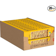 LEIBNIZ avižiniai sausainiai, 20 vnt., traškūs sausainiai, kepti iš avižų ir kviečių, didmeninė pakuotė, skirta atsargoms arba pardavimui (20 x 230 g)