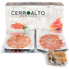 CERROALTO | Iberijos kumpio iš žąsų, penimo 50 % Iberijos veislės kumpio (pjaustyto peiliu) 100 g (10 vokų)