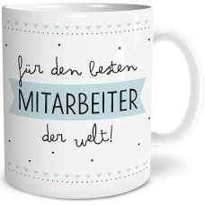 OWLBOOK® Bester Mitarbeiter Puodelis su užrašu Dovanos Dovanų idėjos darbuotojams jubiliejaus proga Keraminis 300 ml