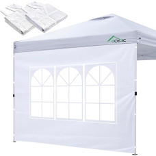 Acepic Gazebo Side Panels with Window and Velcro Fastening for Gazebo 3 x 3 m, Wind Protection and Privacy Screen for Party Tent, Waterproof, Pack of 2