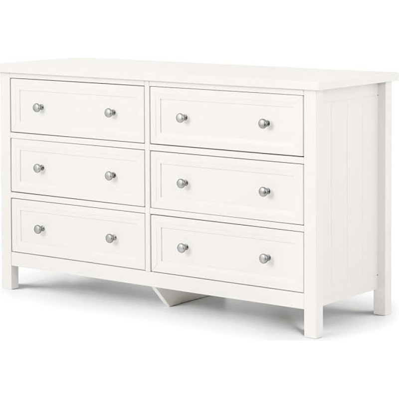 Julian Bowen Maine 6 Drawer Chest of Drawers Surf White