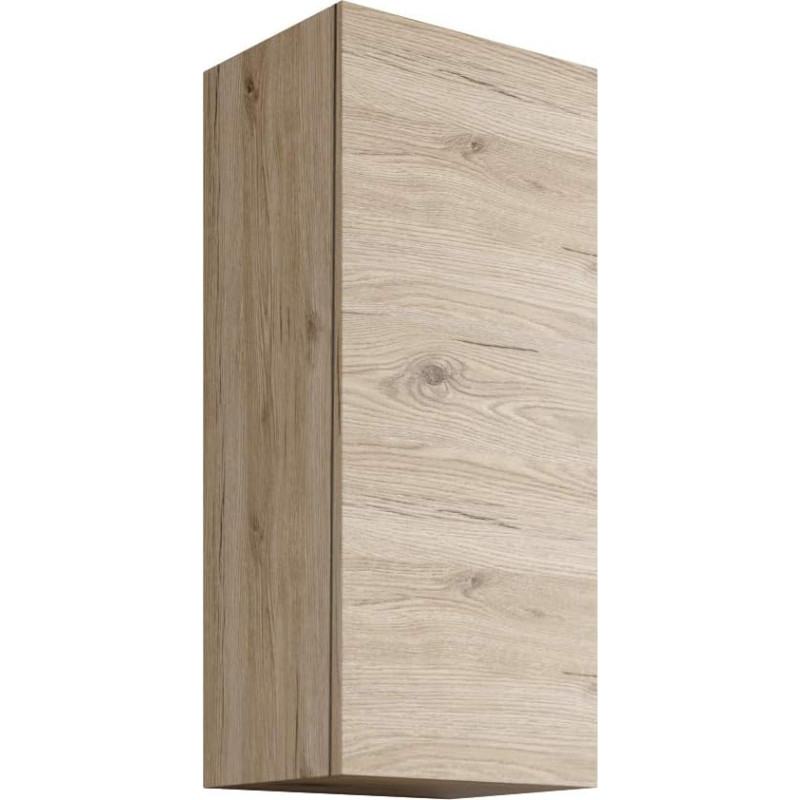 Mama Store Reversible Wooden Wall Cabinet with Push & Pull System, Wood Material, Natural Oak, One Size