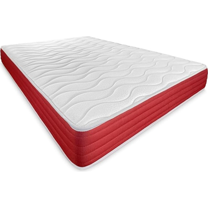 DUÉRMETE ONLINE Viscoelastic Mattress Lite, Reversible, Firm and Comfortable, Highly Breathable, for Winter / Summer, Polyurethane Mite-Proof and Antibacterial, White, 105 x 180