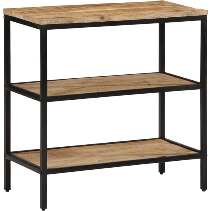 Tidyard Mango2 Console Table, Side Table, Sofa Table, Hallway, Entrance, Living Room, Bedroom and Office, 70 x 35 x 70 cm, Rough Solid Wood