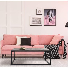 WOMO-DESIGN Coffee Table, 120 x 60 cm, Rectangular, Grey, Unique, Handmade from Solid Mango Wood, Parquet Look, Metal Frame, Black, Design Living Room Table, Side Table, Sofa Table, Wooden Table