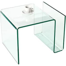 Ghost Extravagant Glass Coffee Table Side Table with Magazine Shelf Transparent