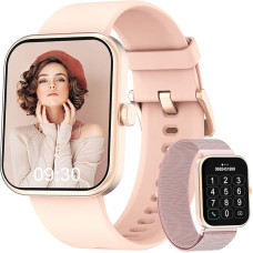 Blackview Smart Watch, 1.83 Inch Bluetooth Calls Smart Watch for Women Fitness Watch with Heart Rate Monitor, Sleep Monitor, Pedometer, SpO2, Sports Watch, Activity Tracker for iOS Android, Pink