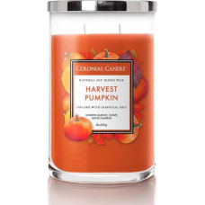 Colonial Candle Large Scented Candle in Glass with Lid | Harvest Pumpkin | Scented Candle Pumpkin | Candles with Multiple Wicks | Candles Long Burning Time (60 h) | Candles Orange (538 g)