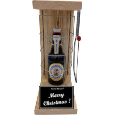 Flensburger Pilsener Merry Christmas Geschenk Weihnachten Flensburger - Eiserne Reserve Gitterkäfig Biergeschenk s/w Merry Christmas Bier (1 x 0,33 l)