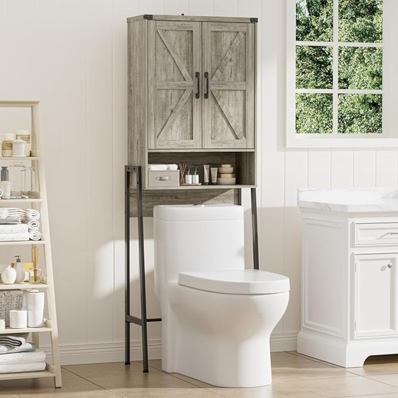 Tualeto lentyna su 2 durelėmis, vonios kambario lentyna su spintele ir atvirais skyriais, lentynos mažoms skalbimo mašinoms, lentynos skalbimo mašinoms, vonios kambario tualeto spintelė, 171 x 59,6 x 25,3