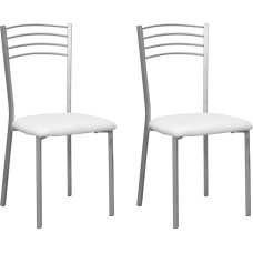 SHIITO Modern Black Faux Leather Aluminium Dining Chairs Kitchen Chairs Set of 2 5kg Standard