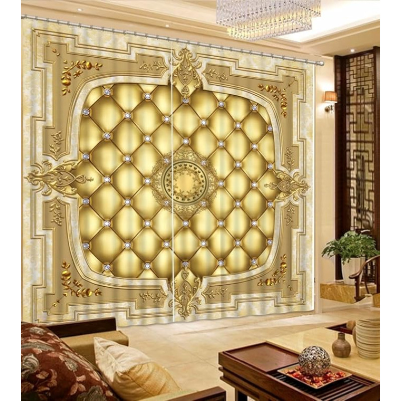 Individualus užuolaidų raštas Šiuolaikinės miegamojo užuolaidos Blackout užuolaidos Virtuvės dekoras Namų užuolaidos (W) 220 x (H) 215 cm