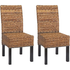 BALI M69 2x Valgomojo kėdės tamsiai austos, bananų pluošto, be pagalvėlių