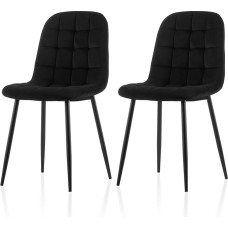 TUKAILAI Valgomojo kėdės, 2 komplektas, minkštos virtuvės kėdės, aksominės, ergonomiškos minkštos kėdės su aukštu atlošu, metalinės kojos, iki 150 kg, modernios valgomojo, virtuvės, miegamojo kėdės,