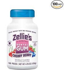 Zellies Xylitol-Kaugummi mit Kirsch- und Beerengeschmack, zuckerfrei, 100 Stück (1er-Packung)