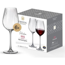 Crystal Bohemia Red Wine Glasses - Tulip Goblet - Set of 6 - 500 ml Each - Dishwasher Safe, Durable, Scratch-Resistant & Lead-Free - Elegant Crystal Glass Wine Glasses - Ideal as a Gift for Wine