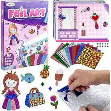 AUTOMP Kunst Bastelaktivität Kinder, Foil Art Kit Unicorns and Princesses, DIY Creative Activity Gifts for Girls and Boys Ages 4+