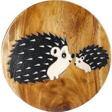 Art Craft KH001 Dažyta ir raižyta vaikiška taburetė Medinė kėdutė 27 cm aukščio