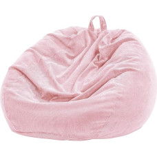 Nobildonna Bean Bag kėdė vaikams ir suaugusiesiems, tik užvalkalas (be užpildo) sofos pliušiniams gyvūnams, 110 x 89 cm (rožinė)