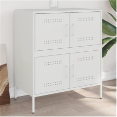 prissent Sideboard Storage Cabinet Side Cabinet Bufetinė spintelė Svetainės miegamasis arba virtuvė Metalinis rėmas Daugiafunkcinė spintelė Pramoninis stilius Balta 68 x 39 x 79 cm