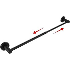 RFOUO Reguliuojamas rankšluosčių baras 12,5-23 colių vonios rankšluosčių bėgis su SUS 304 nerūdijančio plieno sunkiuoju sieniniu rankšluosčių laikikliu vonios kambariui virtuvėje Matinė juoda