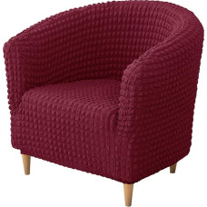 1 x Stretch Armchair Protector, Seersucker Soft Armchair Cover for Pets Children - Wine Red - 1 vnt.