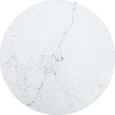 Stalviršis, stiklinis stalviršis, apvalus stiklinis stalviršis, grūdinto stiklo stalviršis, stiklo plokštė, marmuro išvaizdos grūdintas stiklas, baltas, skersmuo 60 x 0,8 cm