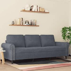 359540 3-vietė sofa Svetainės sofa sofa sėdimasis kampas tamsiai pilka 180 cm aksomas
