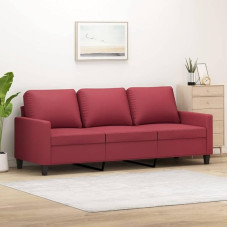 3-vietė sofa Sofa Lounge Sofa Atsipalaidavimo sofa Minkšta sofa Svečių sofa Svetainės sofa Atsipalaidavimo sofa miegamajam Svečių kambarys Vyno raudona 180 cm dirbtinė oda