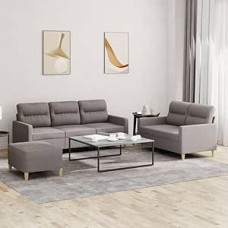 3-teiliges Sofaset mit Kissen in Taupe aus Stoff, Möbel-Set für Schlafsofa, Wohnzimmer, Sofa, modernes Sofa für den Außenbereich, für den Außenbereich, Modelis 3201615
