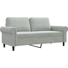 359529 Dvivietė sofa šviesiai pilka 140 cm Velvet