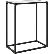 Moderner Konsolentisch mit rechteckiger Basis, Wandflächen, Seitenflur, Eingangsbereich, Konsolentisch, Konsolentisch, weiß, 60 x 35 x 75 cm, gehärtetes Glas, Konsolentisch, schmaler Konsole