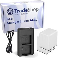 2x Battery + 2x Charger for Netgear / Arlo Go Security Camera - 3000 mAh 7.2 V Li-Ion - Replaces DU-A1, DU-A2 - Charging Station with Micro USB Cable