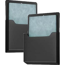 Magnetic File Holder, Magnetic Pen Holder, with Strong Magnet, Magnetic Paper Holder, Document Holder, Office Supplies, Storage, Papers, Letter Holder, Black, 23 x 17.8 cm, Pack of 22