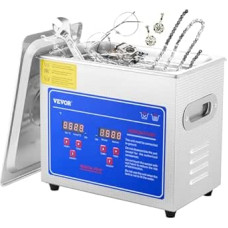 VEVOR profesionalus ultragarsinis valytuvas 2,85 l, ultragarsinis valymo įrenginys su skaitmeniniu laikmačiu ir šildytuvu, 40 kHz ultragarsinis valymo įrenginys akiniams, laikrodžiams, žiedams, smulkioms dalims